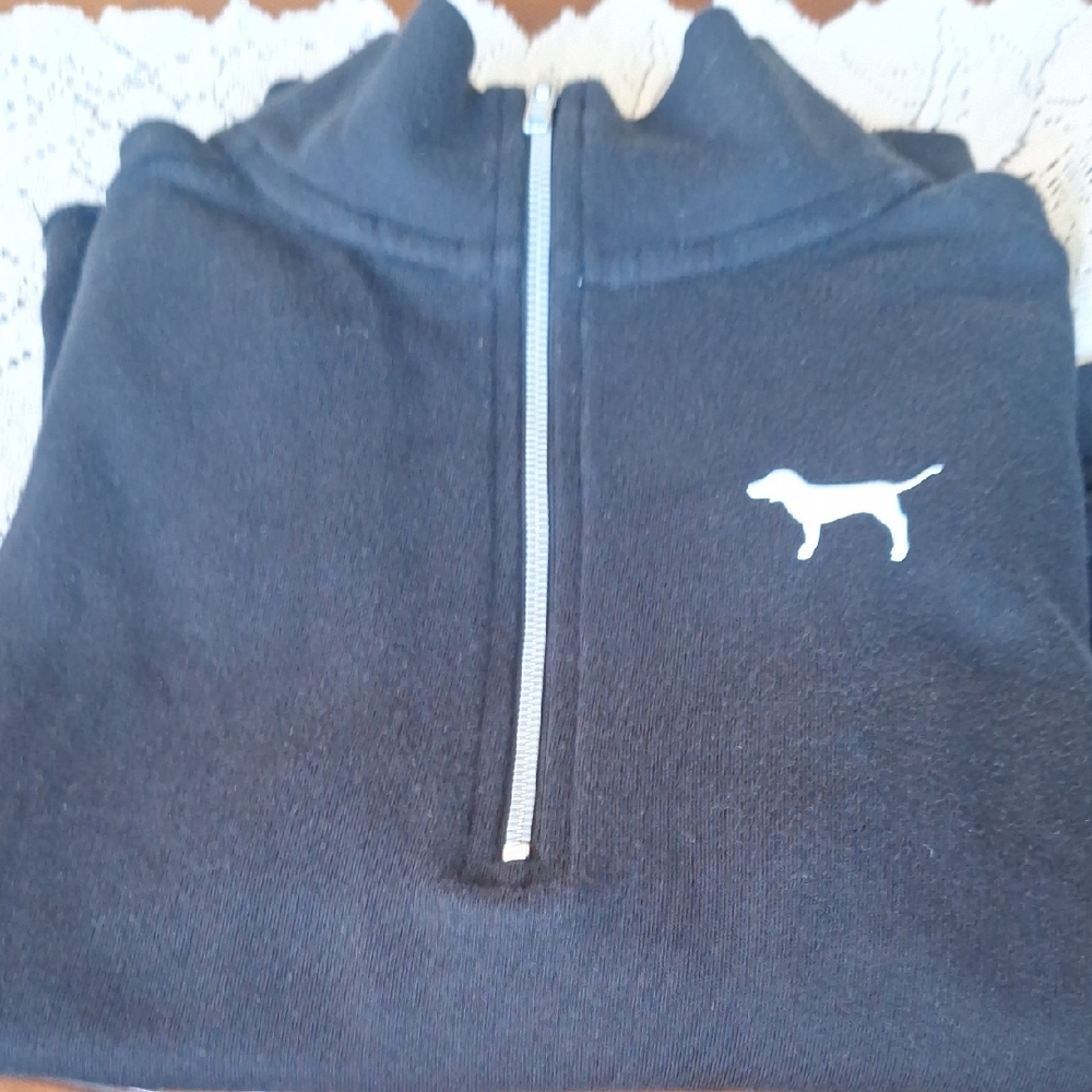 PINK Victoria's Secret Black Sweatshirt with White Logo - Picture 6 of 6
